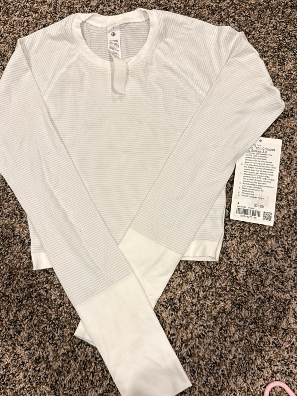 lululemon athletica White Long-Sleeve Ribbed Performance Top